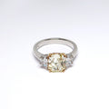 3 Stone Fancy Yellow Diamond Ring