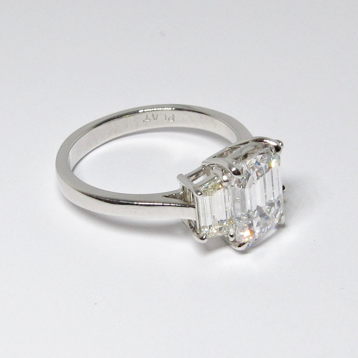 Emerald Cut Diamond 3-Stone Ring
