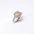 Fancy Light Yellow Halo Diamond Ring