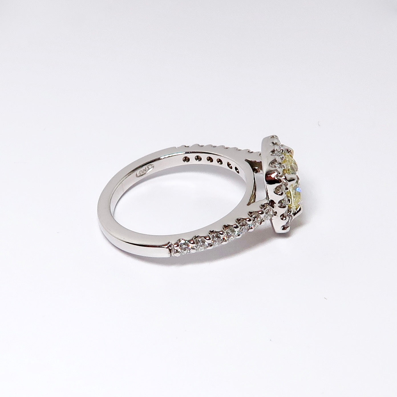 Fancy Light Yellow Halo Diamond Ring