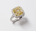 Radiant Cut Yellow Diamond Ring
