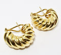 18k Yellow Gold Wide Twist Earrings