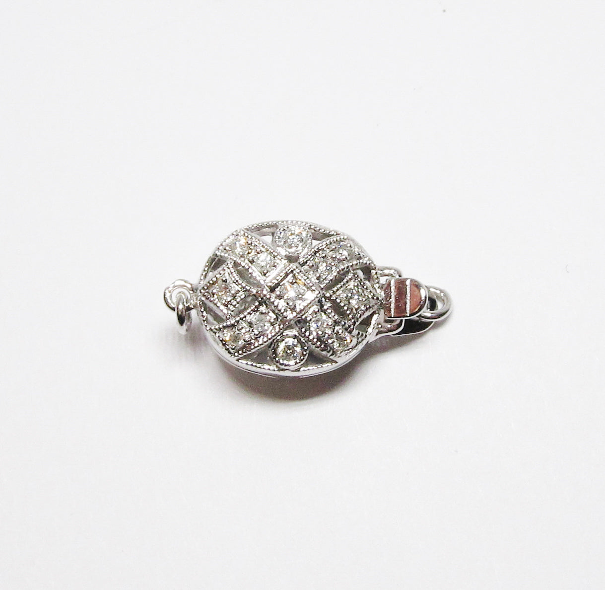 Gold & Diamond Clasp, Oval Barrel Shape