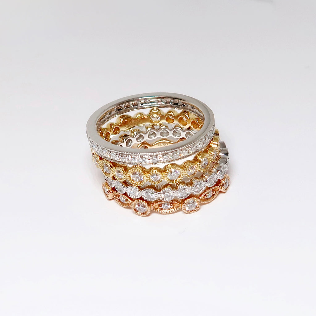 Stack of Four Gold Bands
