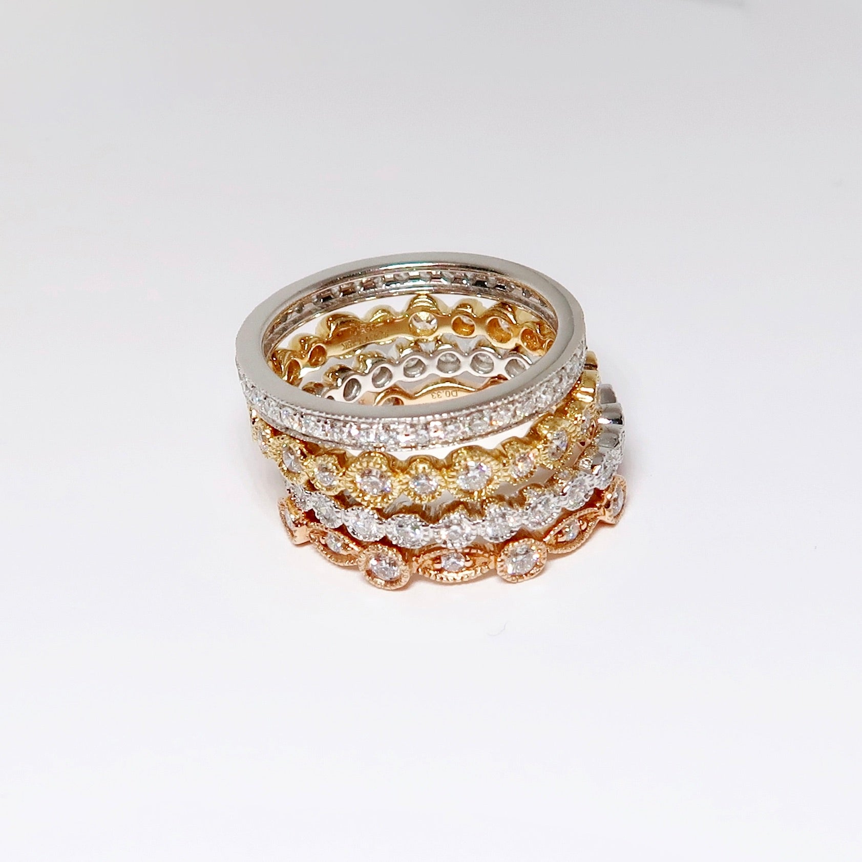 Stack of Four Gold Bands