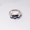 Wide Blue Sapphire Gypsy Ring