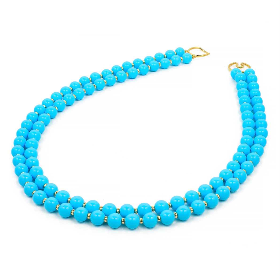 Turquoise 8mm Round Beads Necklace