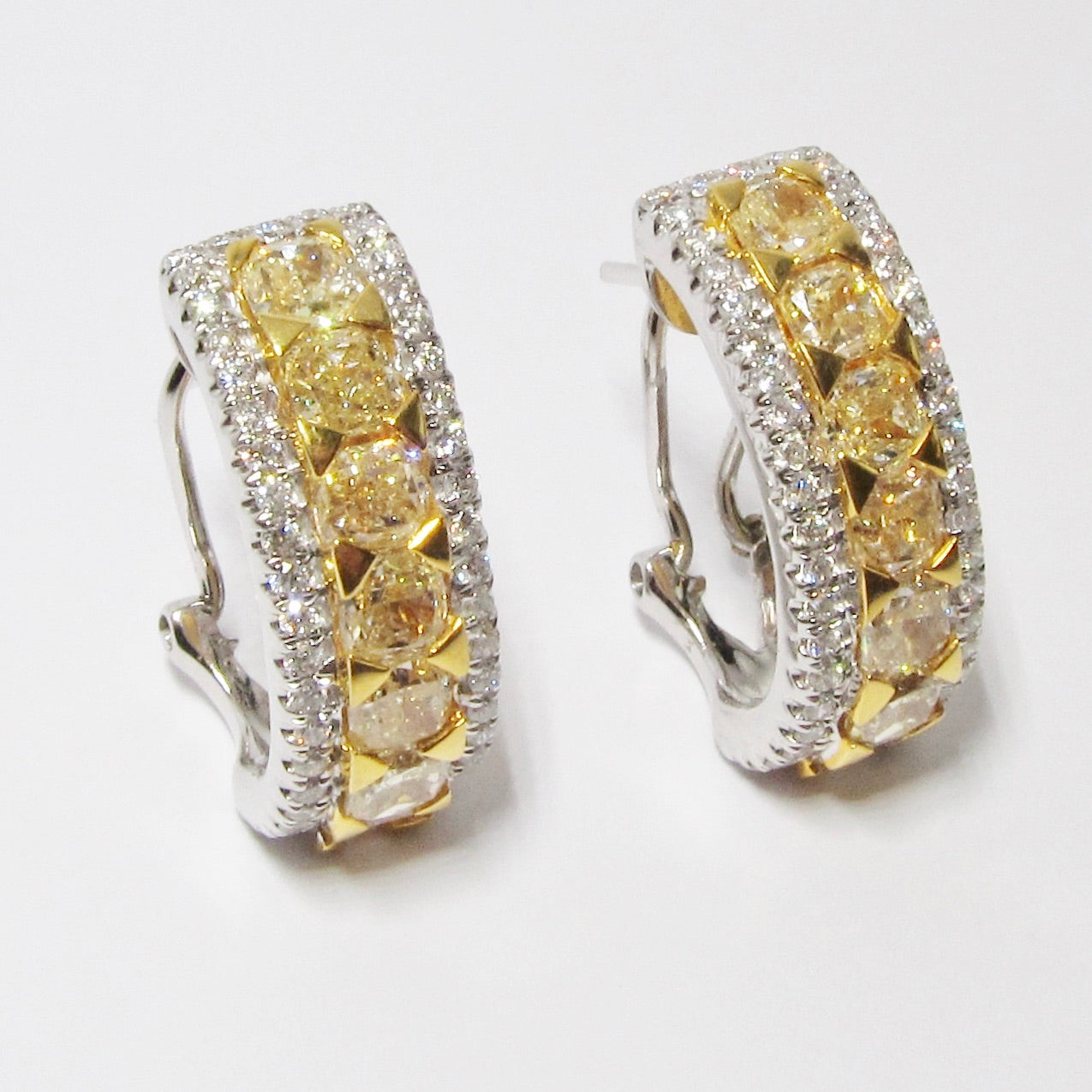 Yellow & White Diamond Earrings