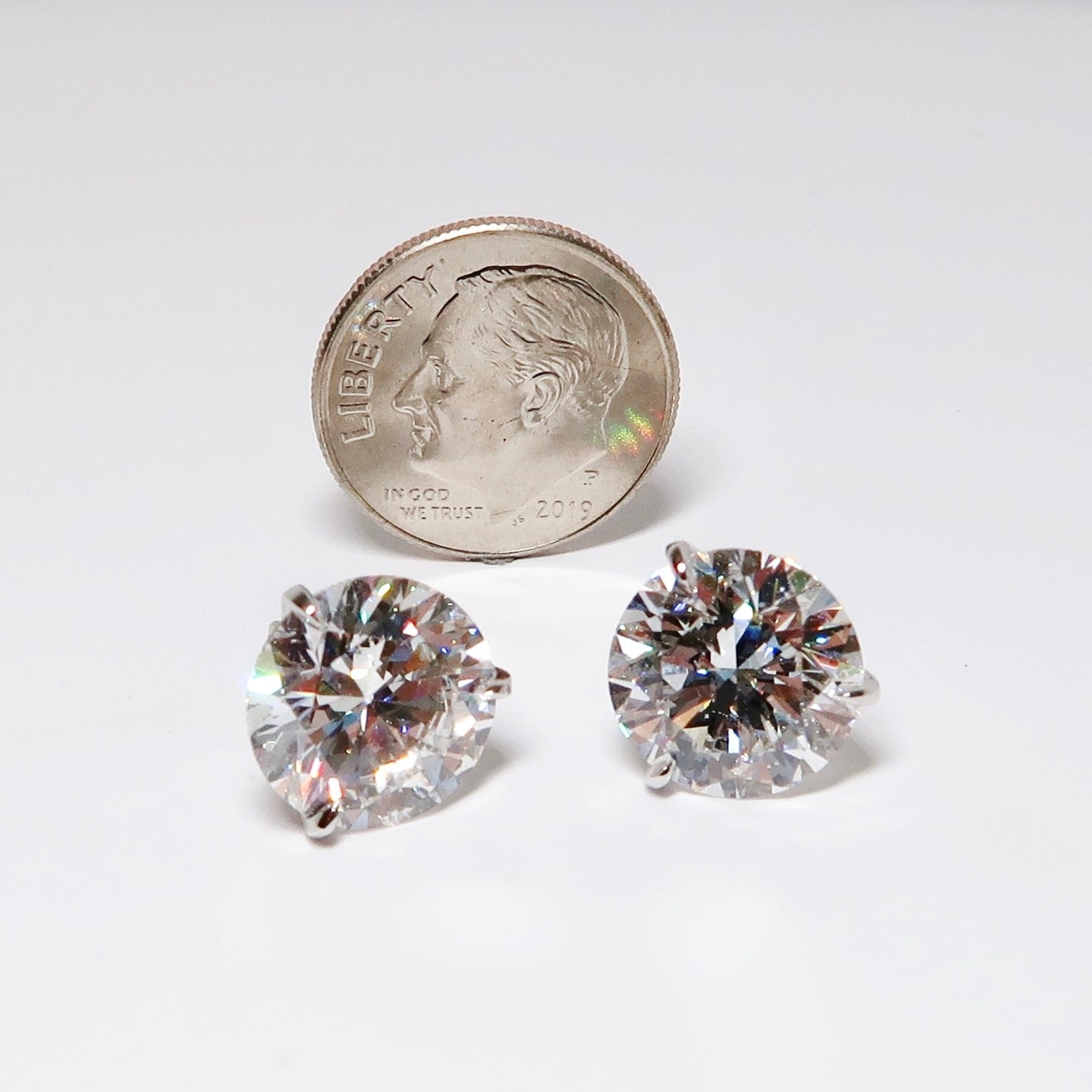 10ctw Round Diamond Stud Earrings