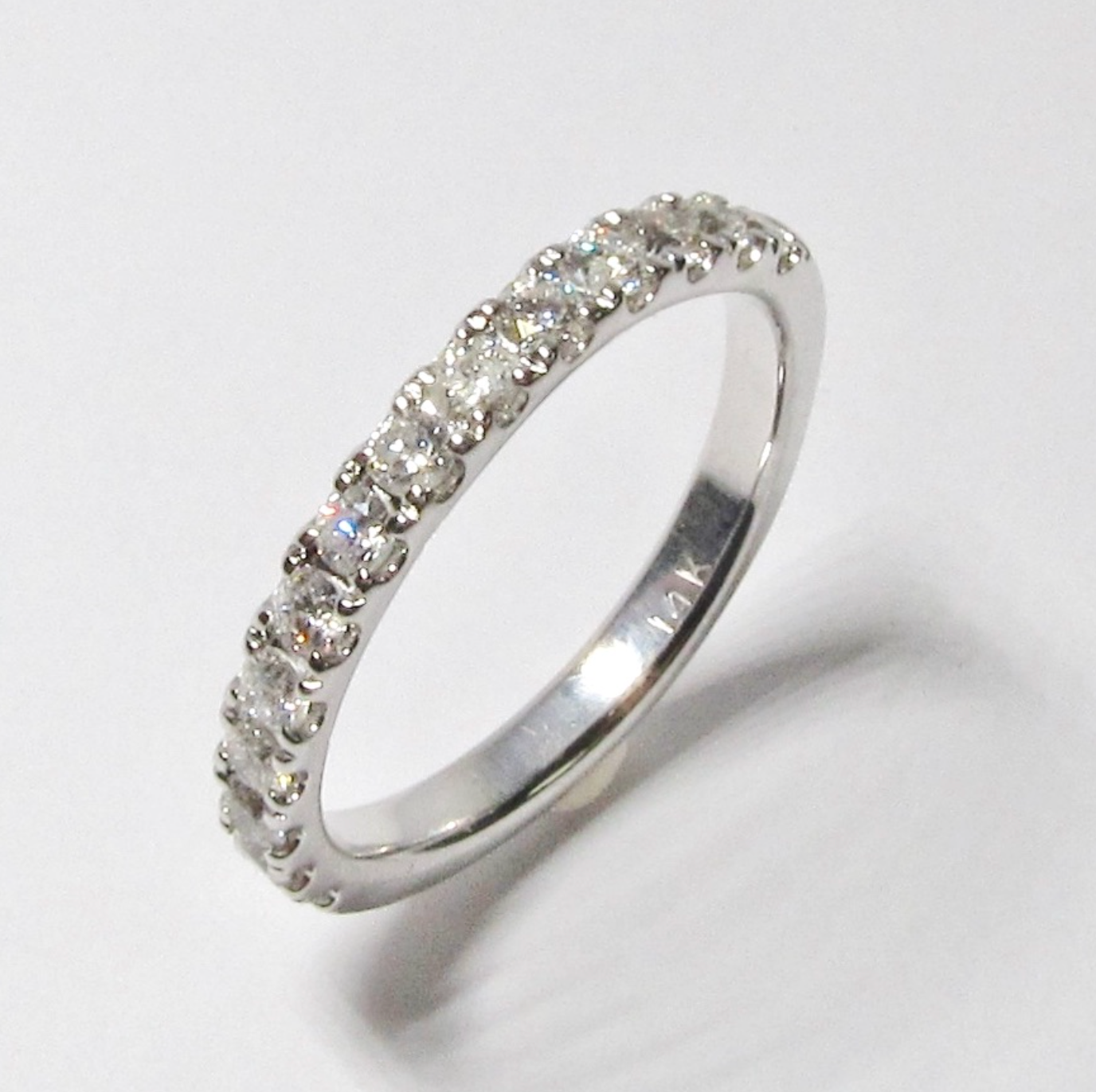 14k White Gold Diamond Band