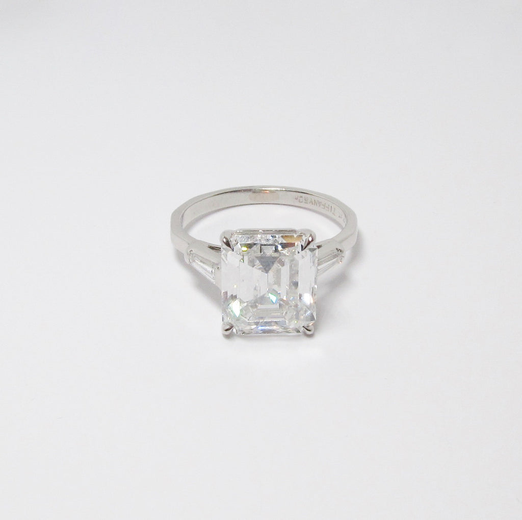 Emerald Cut Diamond 3-Stone Tiffany Ring