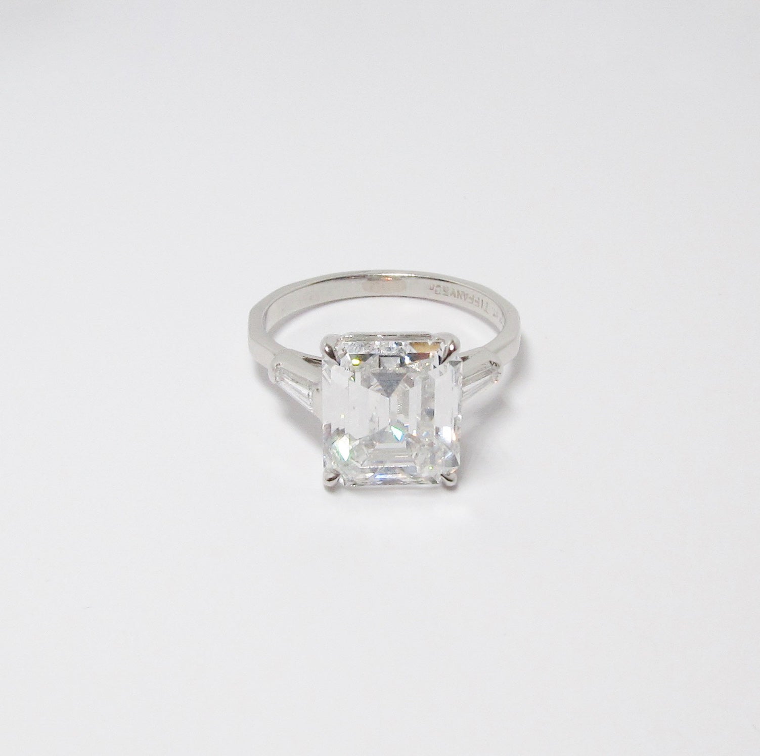 Emerald Cut Diamond 3-Stone Tiffany Ring