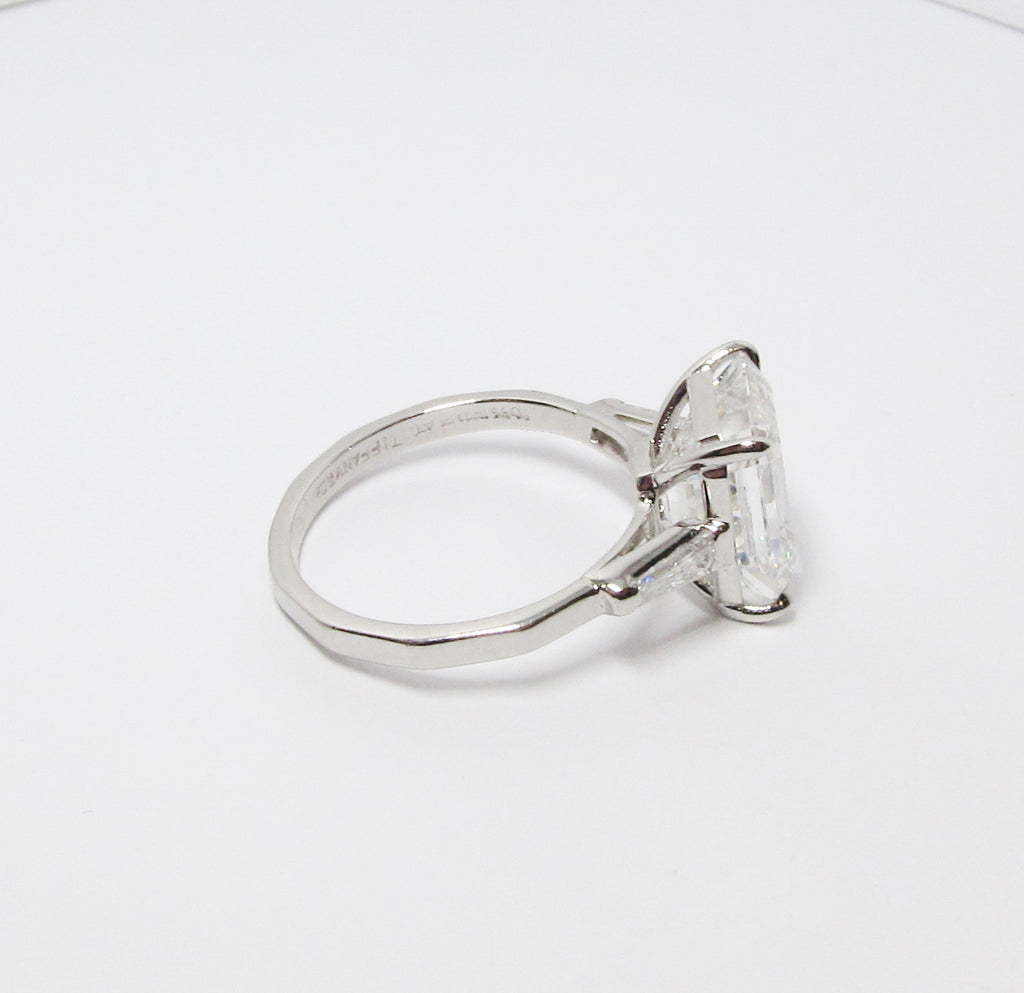 Emerald Cut Diamond 3-Stone Tiffany Ring