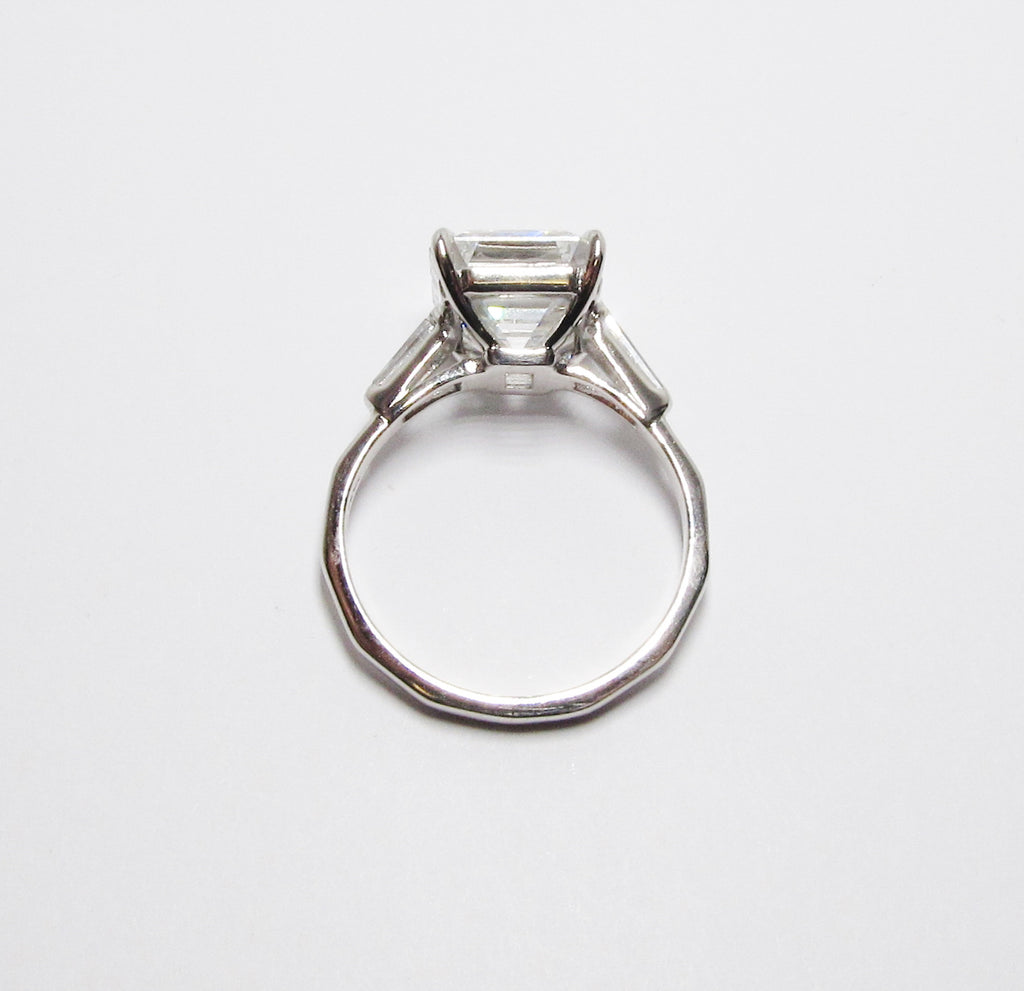 Emerald Cut Diamond 3-Stone Tiffany Ring