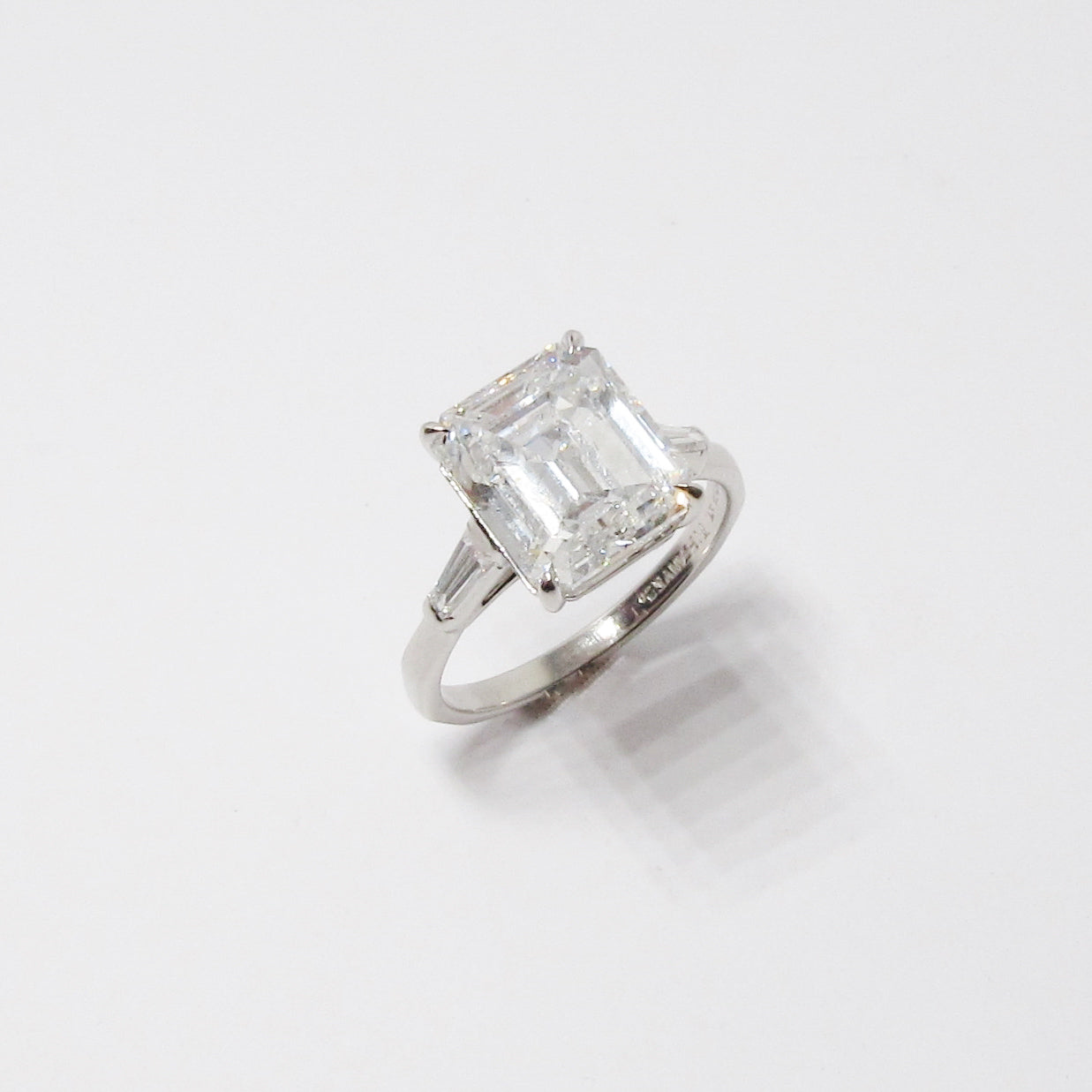 Emerald Cut Diamond 3-Stone Tiffany Ring
