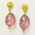 Pink Tourmaline Dangle Earrings