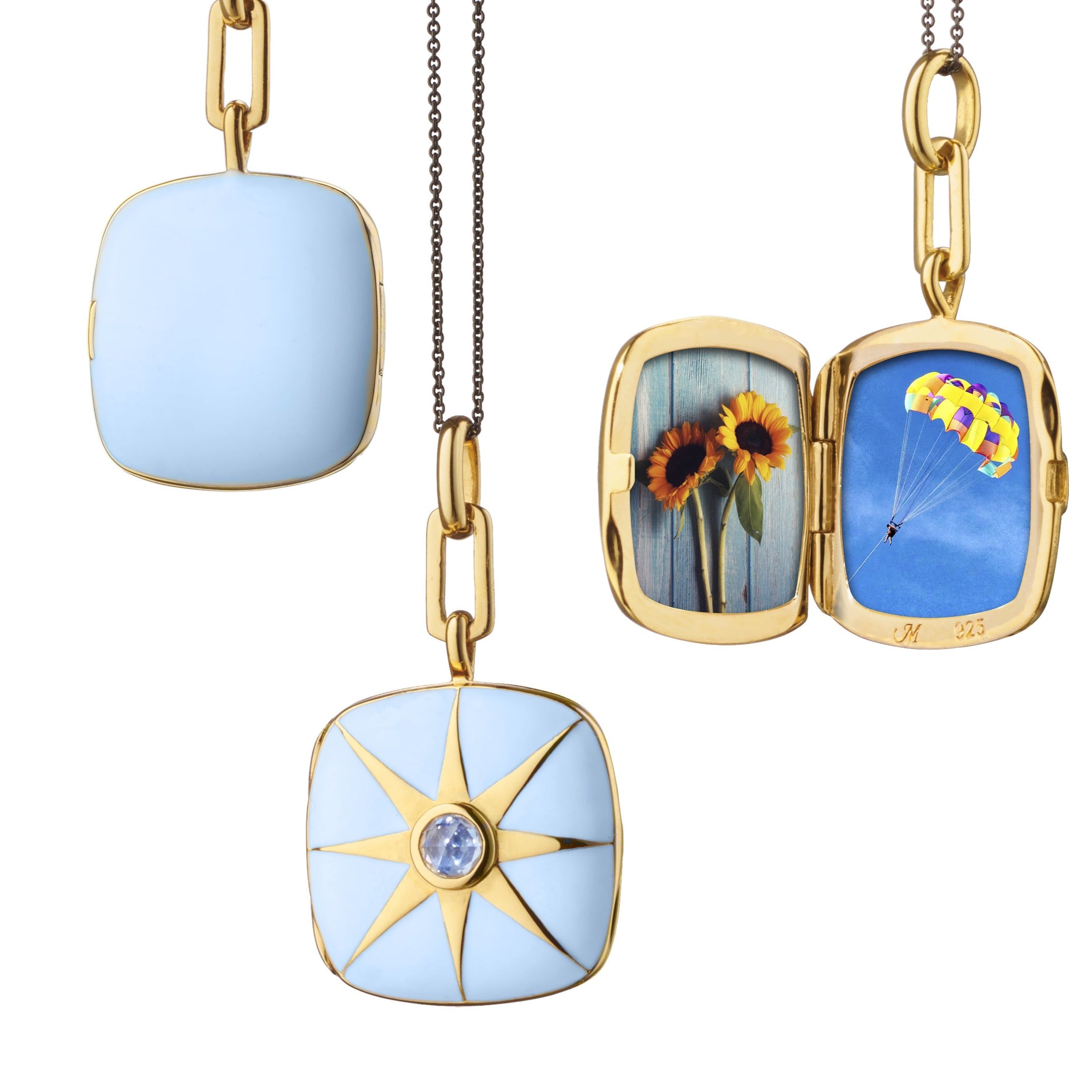 Sterling Silver and Yellow Gold Round Vermeil Locket