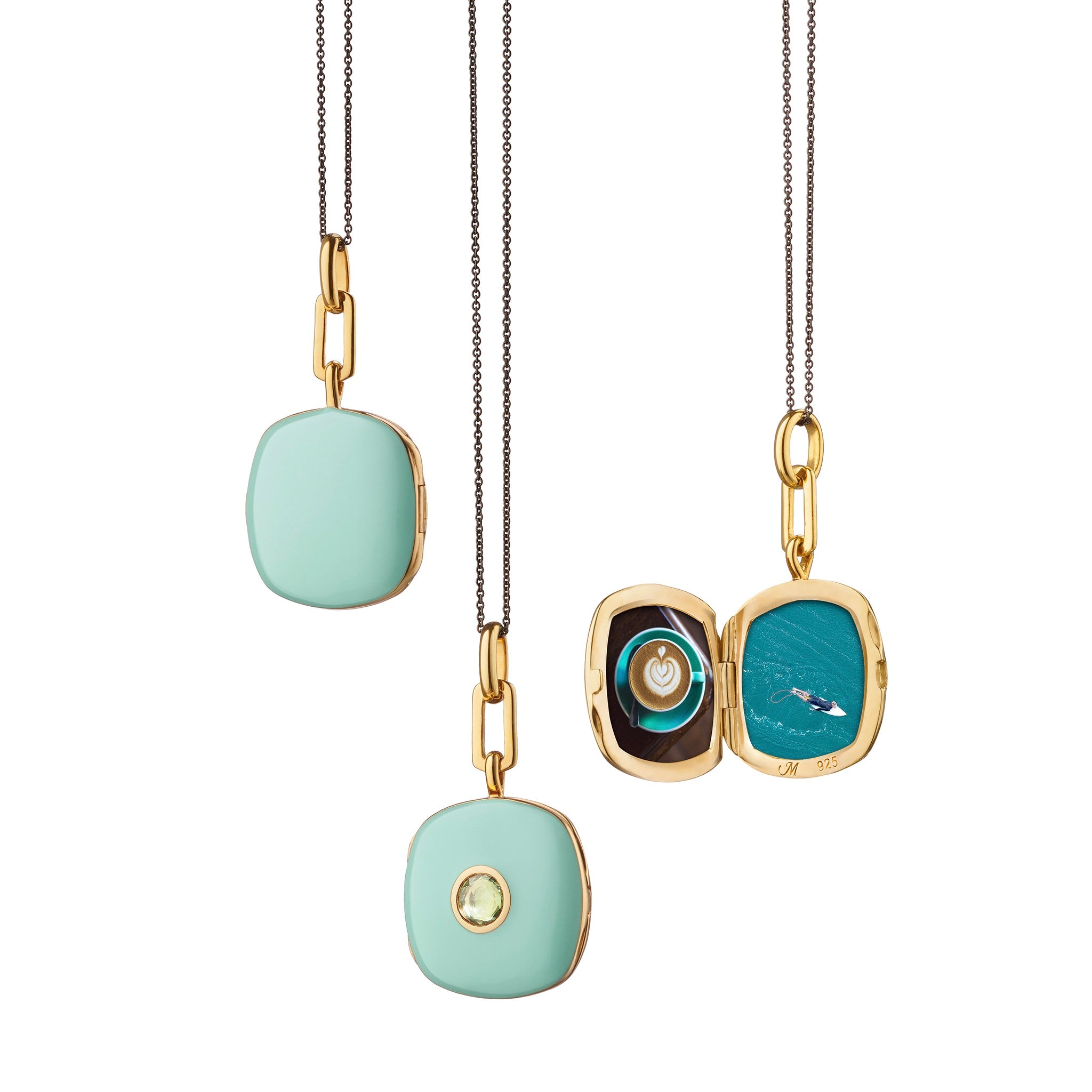 Vermeil Cushion Enamel Locket