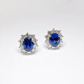 Sapphire & Diamond Cluster Earrings