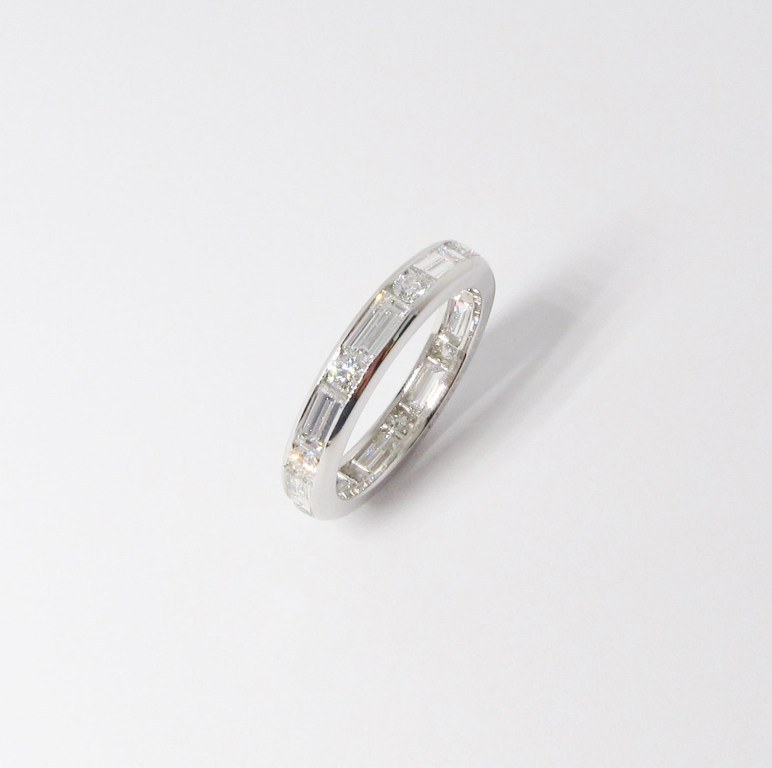 Platinum, Baguette & Round Diamond Eternity Band