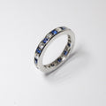 Platinum Alternating Round Diamond Ring