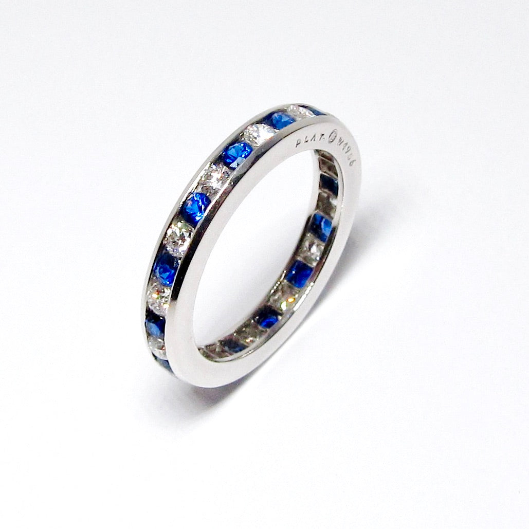 Diamond & Sapphire Eternity Band