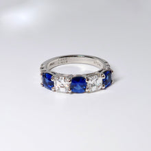 Load image into Gallery viewer, Diamond &amp; Blue Sapphire 5 Stone Ring
