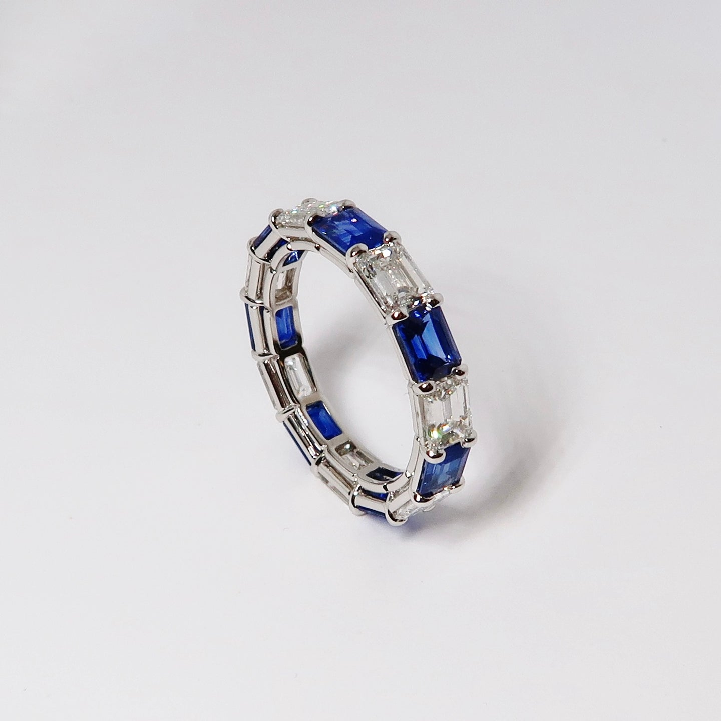 Sapphire & Diamond Eternity Band Ring
