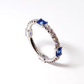 Blue Sapphire & Diamond Eternity Band