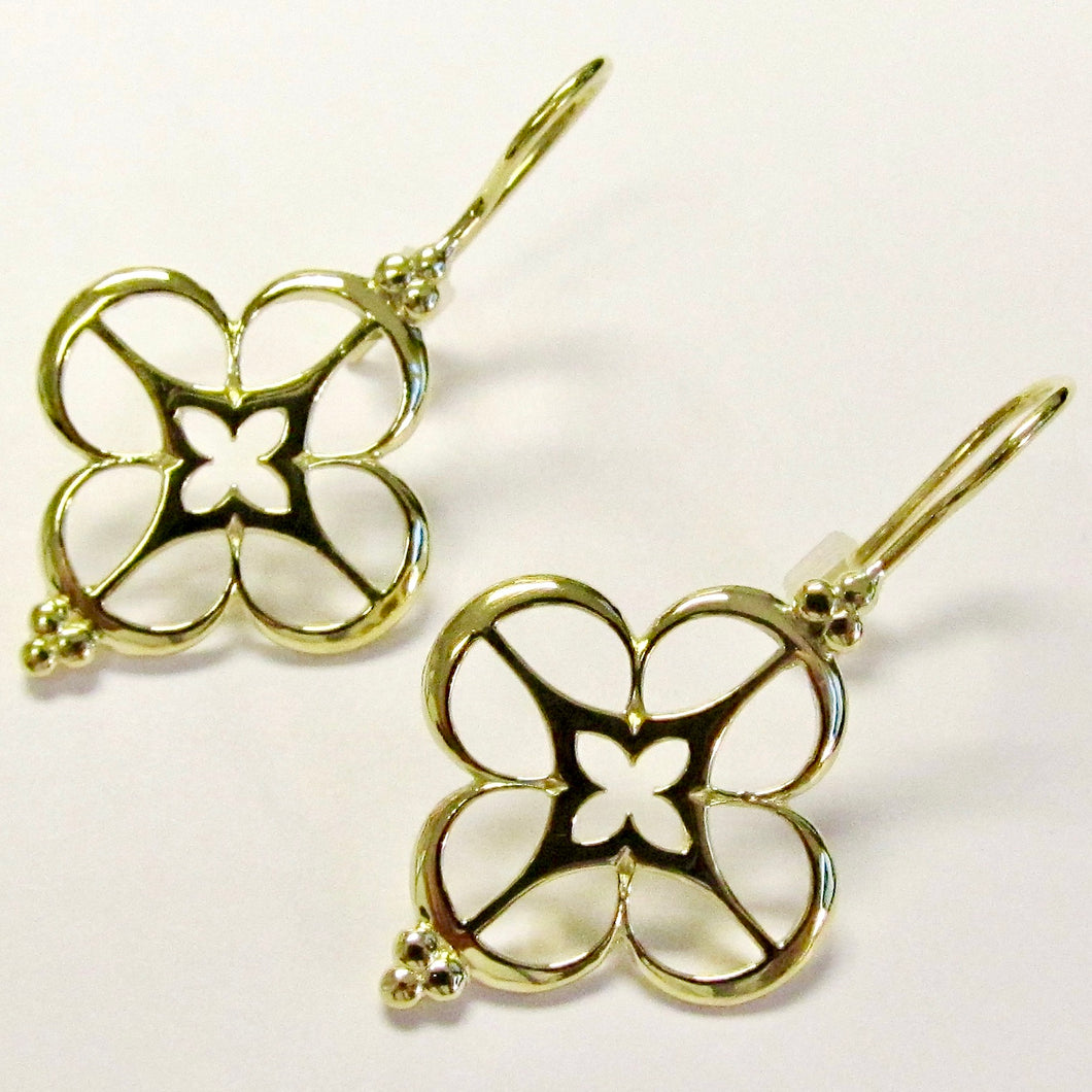 18k Yellow Gold Small Compass Rose Earrings