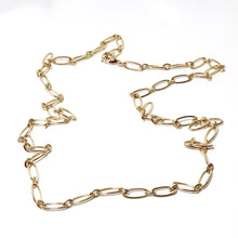 Load image into Gallery viewer, Pointy Oval &amp; Round Link Cable Necklace
