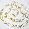 18k Yellow Gold Rectangle & Oval Link Necklace