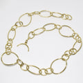 18k Yellow Gold Hollow Link Toggle Necklace