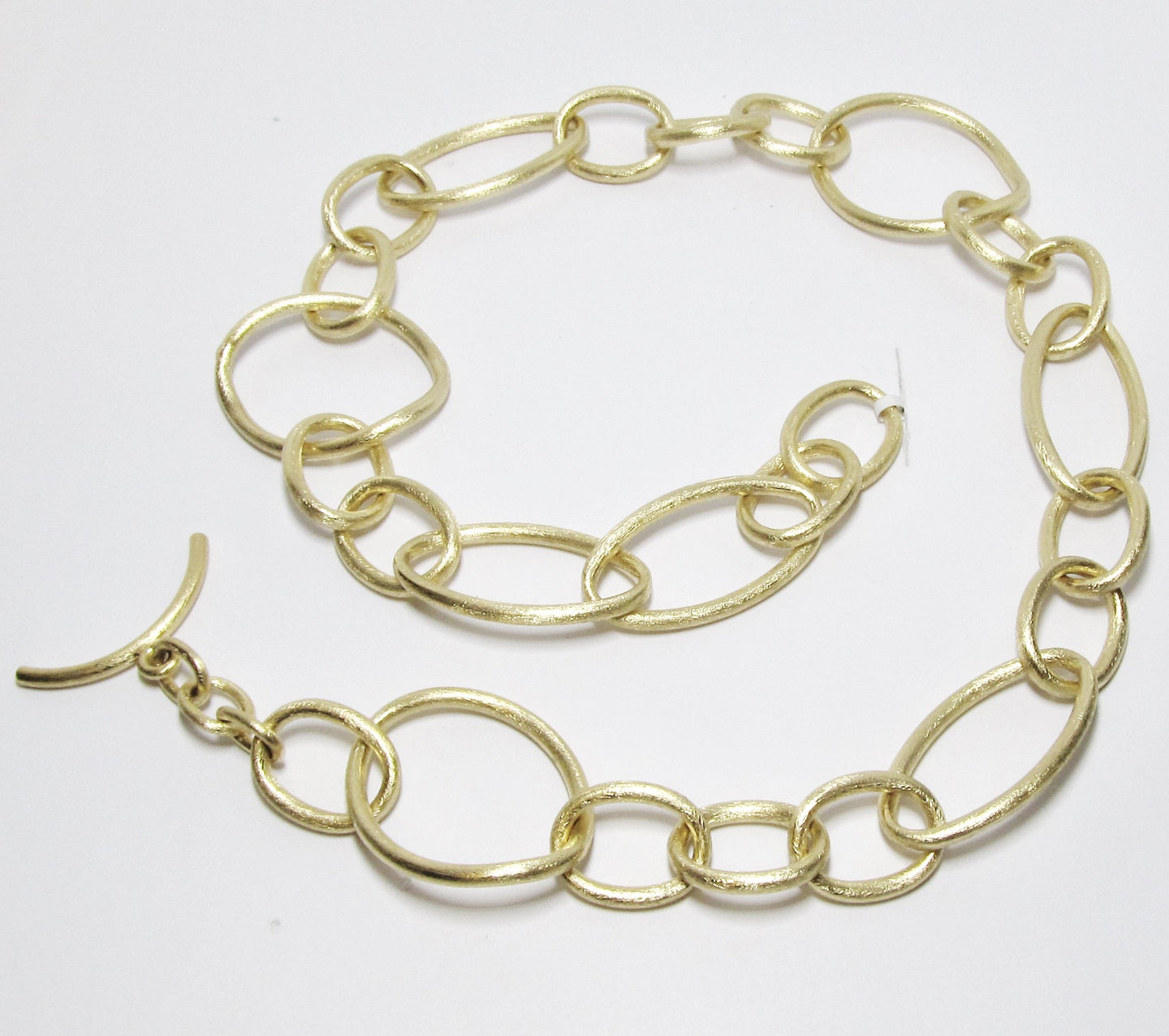 18k Yellow Gold Hollow Link Necklace