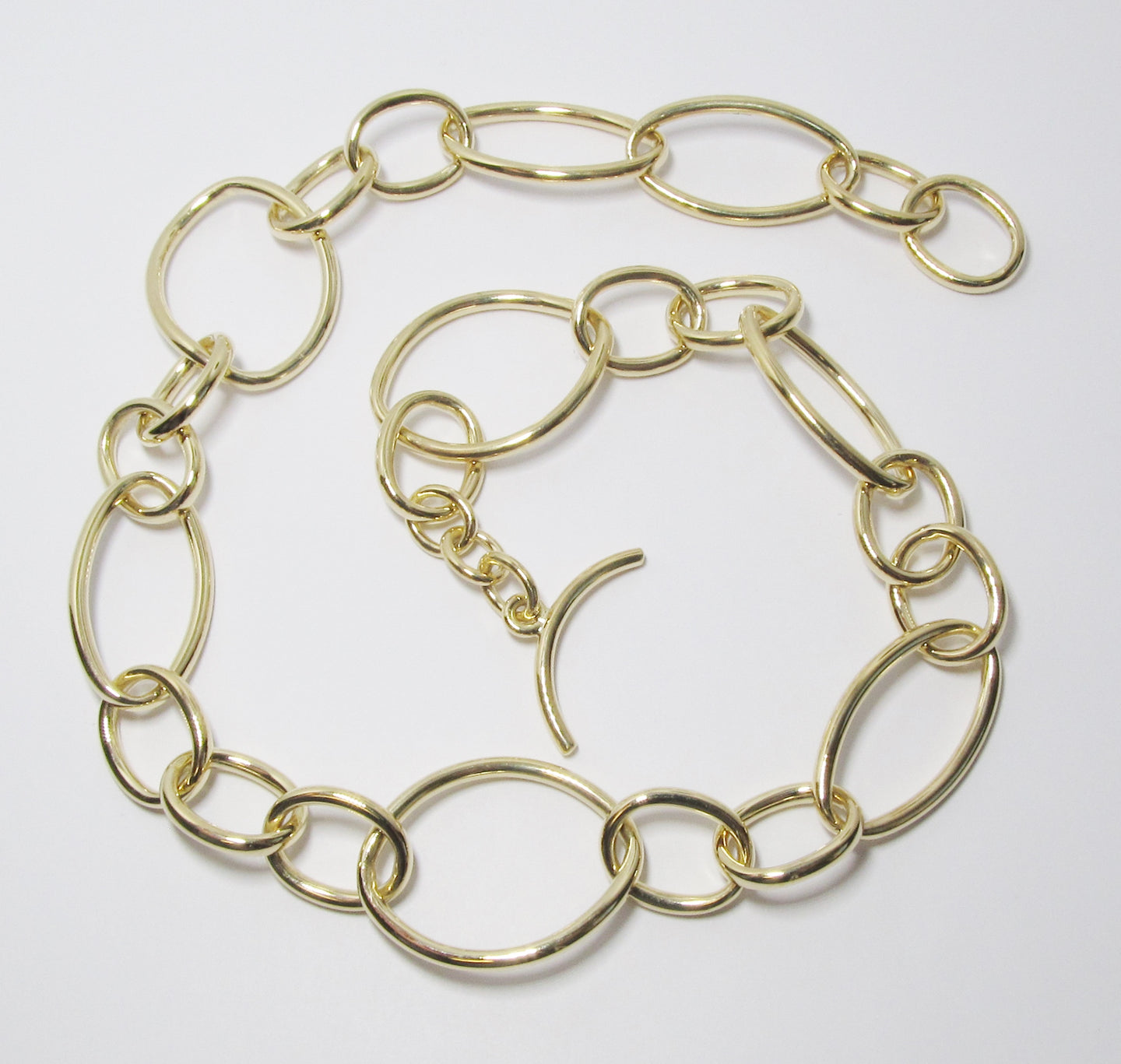 18k Yellow Gold Hollow Link Necklace