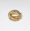18k Tri-Color Gold Diamond Rolling Ring