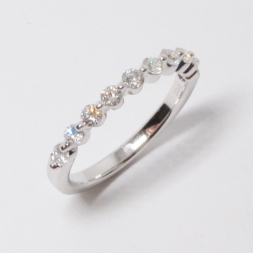 18k White Gold Band with Diamonds (Available with 7 or 10 Diamonds)