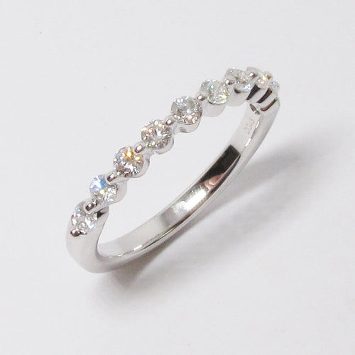 18k White Gold Band with Diamonds (Available with 7 or 10 Diamonds)