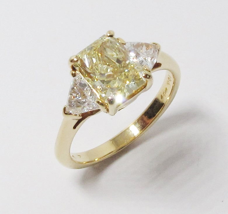 Radiant Cut Yellow Diamond Ring