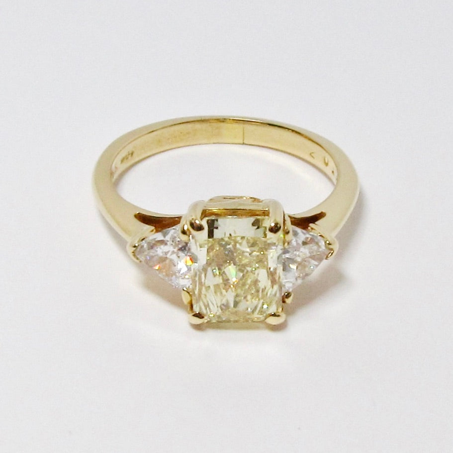 Radiant Cut Yellow Diamond Ring